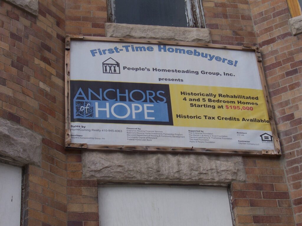 People's Homesteading Group's strategy on the 400-500 block of East 22nd Street in Baltimore was called Anchors of Hope.