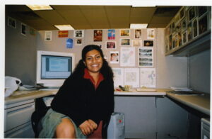 Manisha in her cubicle as an intern at the Philadelphia City Planning Council in 2004.