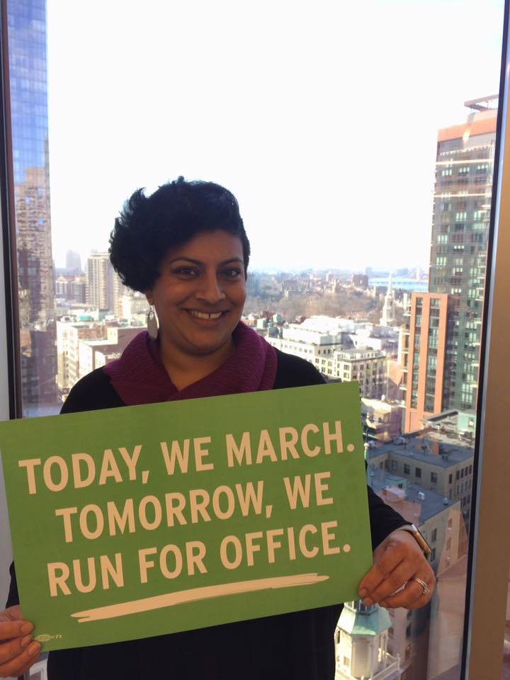 Since I brought my own signs for the march, I got a pic taken of me with the inspiring Emerge Massachusetts signs.