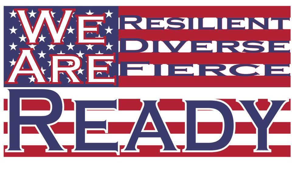 After the march was over, I digitized one of the signs I made. We are: Resilient Diverse Fierce Ready